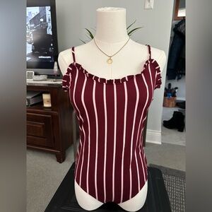 Striped Ruffle Bodysuit